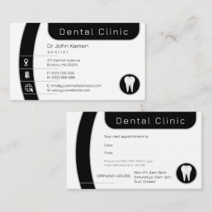 Cartão De Horário Dental   Clínica dentária profissional