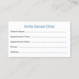 Cartão De Horário Dentist Appointment Cards Patient Reminder