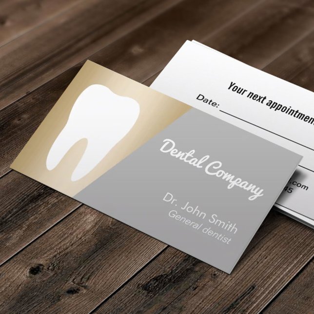 Cartão De Horário Dentist Modern Dourado Dental Appeltion (Criador carregado)