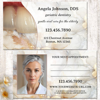Cartão De Horário Dentista Geriátrico Elegante