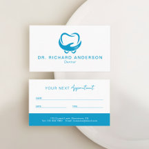 Dentista Profissional Azul e Branco Moderno