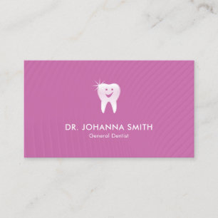 Cartão De Horário Dentista Rosa Sorrindo Dentação Dentária