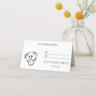 Cartão De Horário desenho pitbull simples amantes de cães preto bran