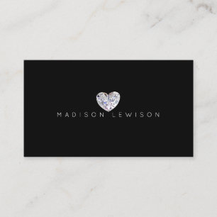 Cartão De Horário Diamond Heart Jeweler Chic Jewelry
