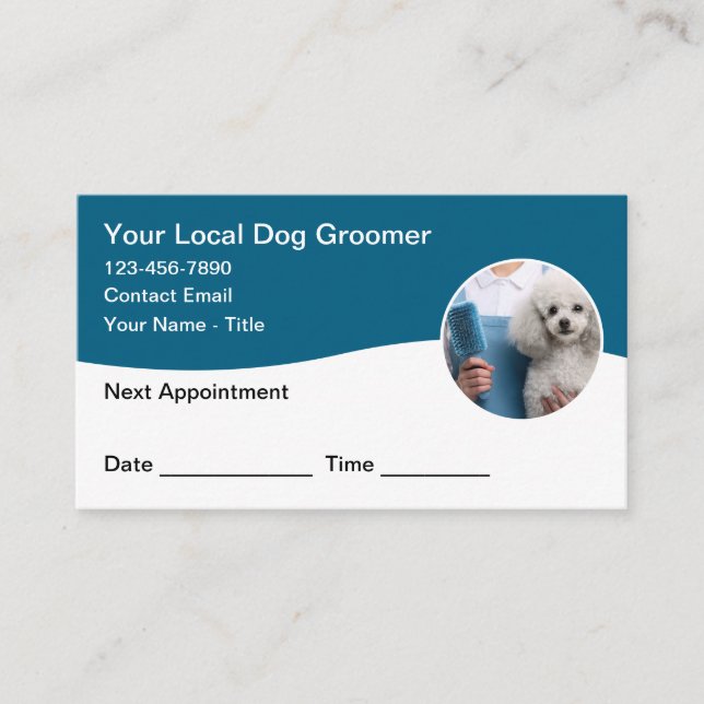 Cartão De Horário Dog Grooming Customer Appointment Cards (Frente)