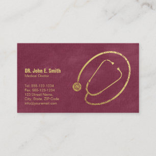 Cartão De Horário Doutor, Canvas Vermelha Nomeação do Estetoscópio