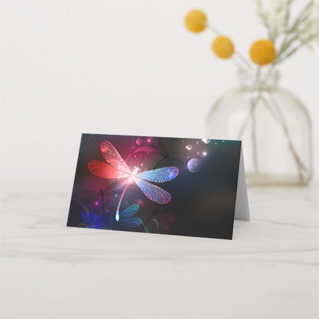 Cartão De Horário Dragonfly vermelha (Frente)