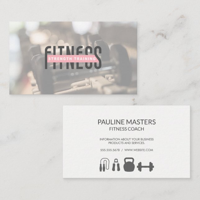 Cartão De Horário Dumbbell Weights (Frente/Verso)