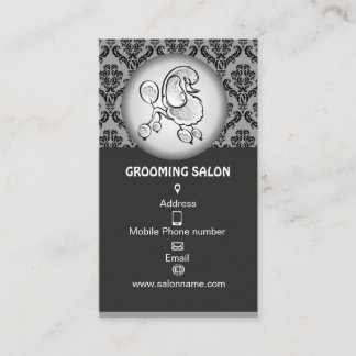 Cartão De Horário Elegant Dog Grooming Salon Business Card