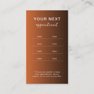 Cartão De Horário Elegant Modern Salon Spa Appointment Reminder Card