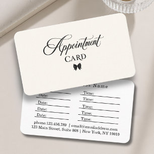 Cartão De Horário Elegante Arco Preto Bege Salão