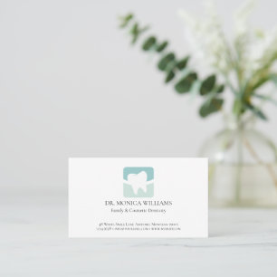 Cartão De Horário Elegante logotipo de dente verde claro arejado de