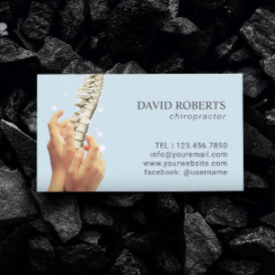 Cartão De Horário Espinha do Chiropractor da quiroterapia & mãos