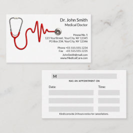 Cartão De Horário Estetoscópio EKG Linha de pulsação ECG Wave Médica