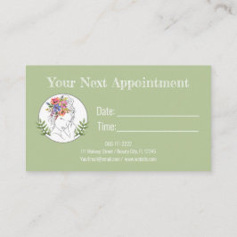 Cartão De Horário Estheticista Moderno Stylist Spa Elegante Chic Flo