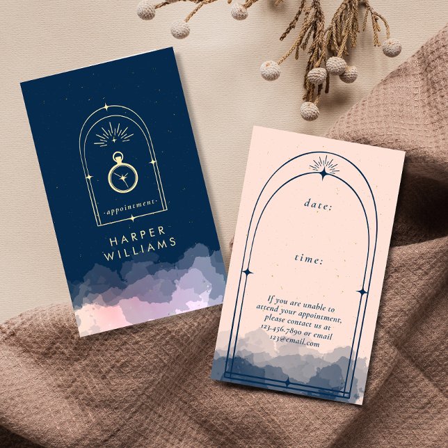 Cartão De Horário Estrelas Celestiais Tarot Hair Beleza (Criador carregado)