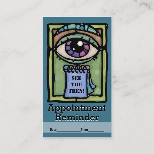 Cartão De Horário Exame de Optometrist.Ophthalmologists.Eye. (Frente)