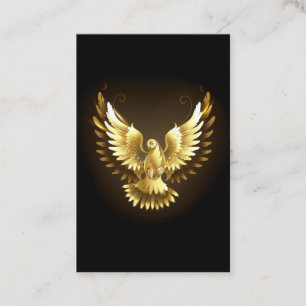 Cartão De Horário Faux Gold Foil Peace Dove em Preto