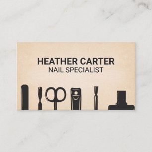 Cartão De Horário Ferramentas de Manicure de unhas   Compromisso