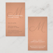 Folha de Cobre Vertical do Monograma Faux do Scrip