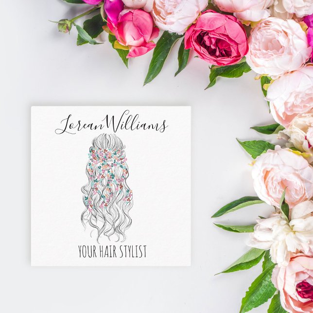 Cartão De Horário Folha de Estilhamento do Cabelo ondulado do Pastel (Criador carregado)