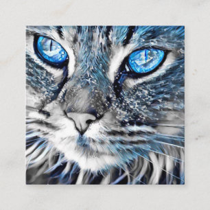 Cartão De Horário Gato de olhos azuis bonito