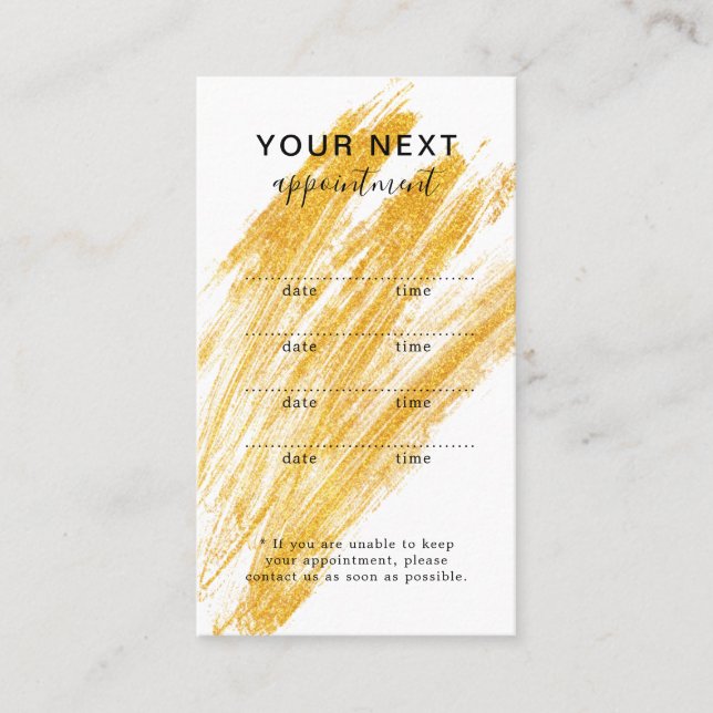 Cartão De Horário Glitter de Onda Elegante Moderno (Frente)