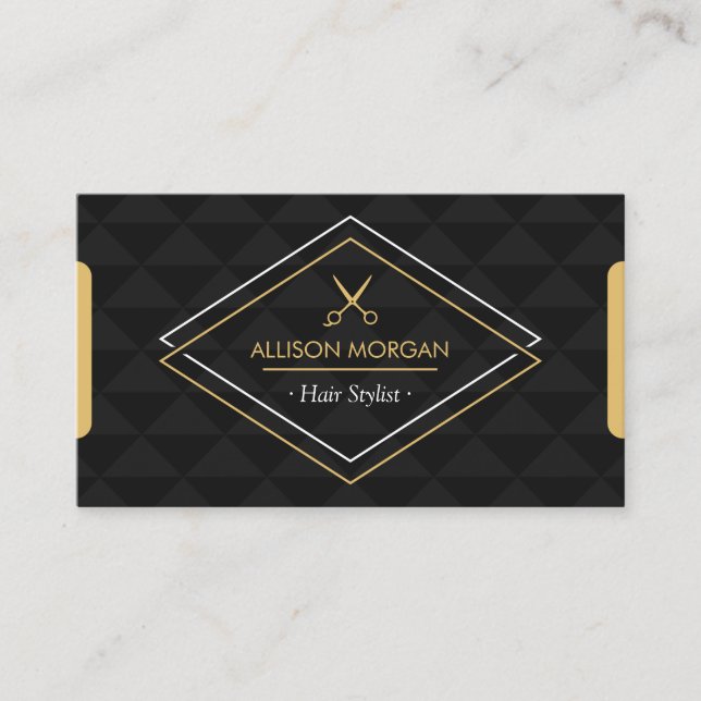 Cartão De Horário Hair Stylist Modern Abstrato Geométrico Compromiss (Frente)