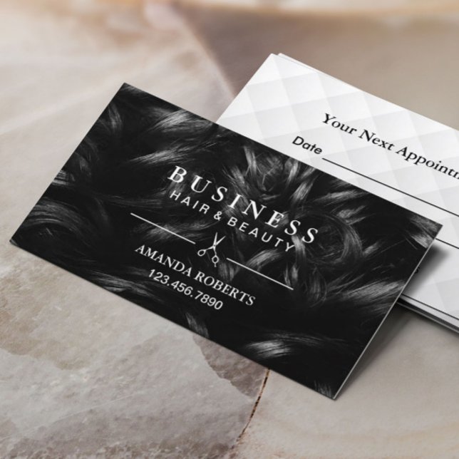 Cartão De Horário Hair Stylist Modern Classy Hair Compromisso (Criador carregado)