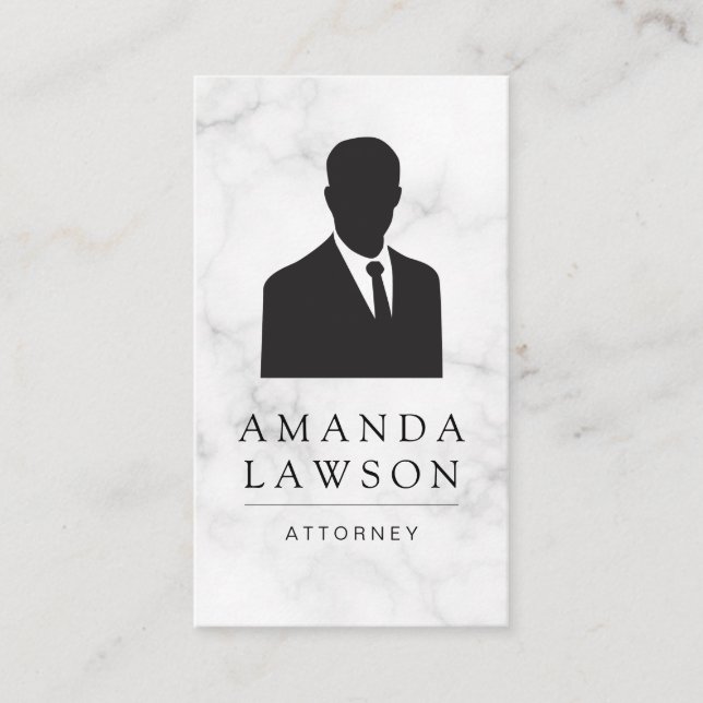 Cartão De Horário Homem de negócios Suit e Tie / Marble (Frente)