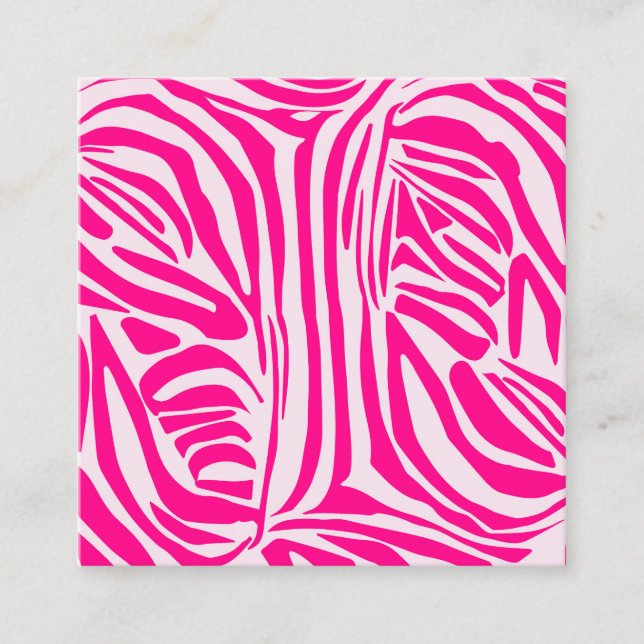 Cartão De Horário Impressão zebra rosa (Frente)