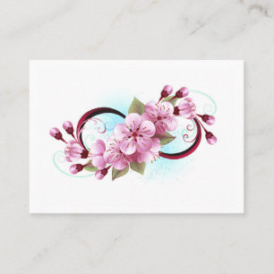 Cartão De Horário Infinidade com Flores de Flor Sakura