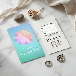 Cartão De Horário Instrutor de Estúdio de YOGA Nomeado Lotus Mandala