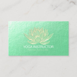 Cartão De Horário Instrutor de Meditação do YOGA Studio Reiki Dourad