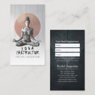 Cartão De Horário Instrutor de Meditação Yoga Reiki Master Lotus Pos