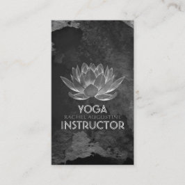 Cartão De Horário Instrutor YOGA Meditation Reiki Black White Lotus