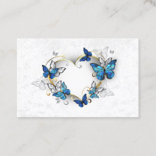 Cartão De Horário Jewelry Heart with Butterflies Morpho