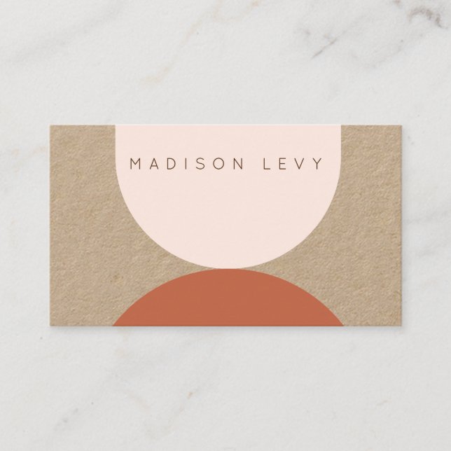 Cartão De Horário Kraft Modern Abstrato Artisan Business (Frente)