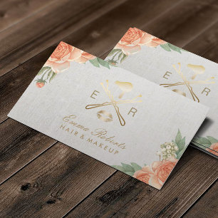 Cartão De Horário Lábios Dourados do maquilhador & nomeação mais