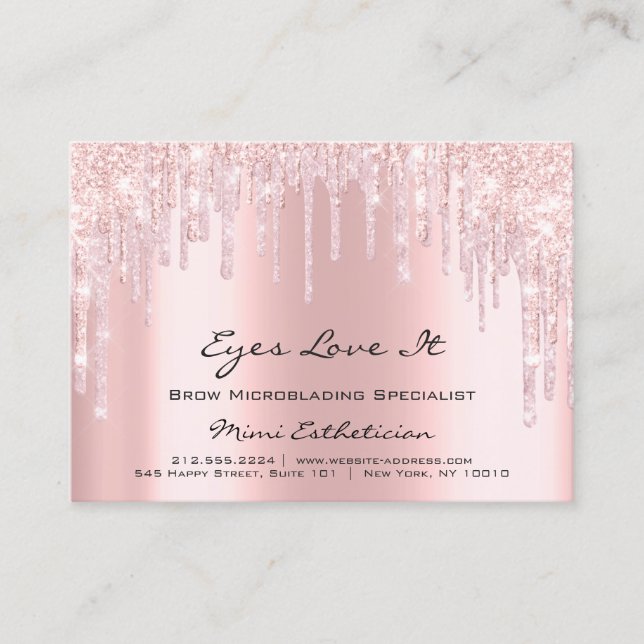 Cartão De Horário Lashes Extensão da Instrução de Pós-Tratamento Ros (Frente)