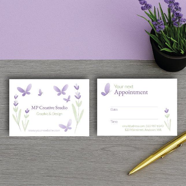 Cartão De Horário Lavender Business Branding (Criador carregado)