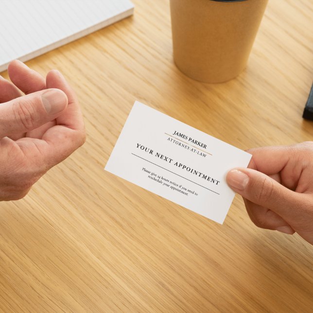 Cartão De Horário Lawyer Attorney At Law Classy White (Lawyer Attorney At Law Classy White Appointment Card)