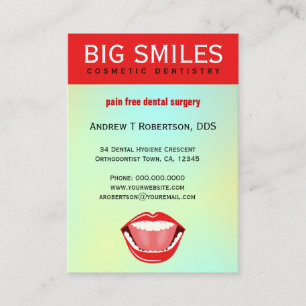 Cartão De Horário Lembrete da Grande Boca Aqua Dentária