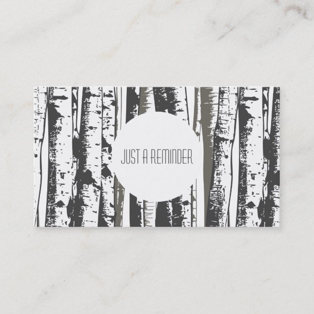 Cartão De Horário lembrete da nomeação das árvores do álamo tremedor (Frente)