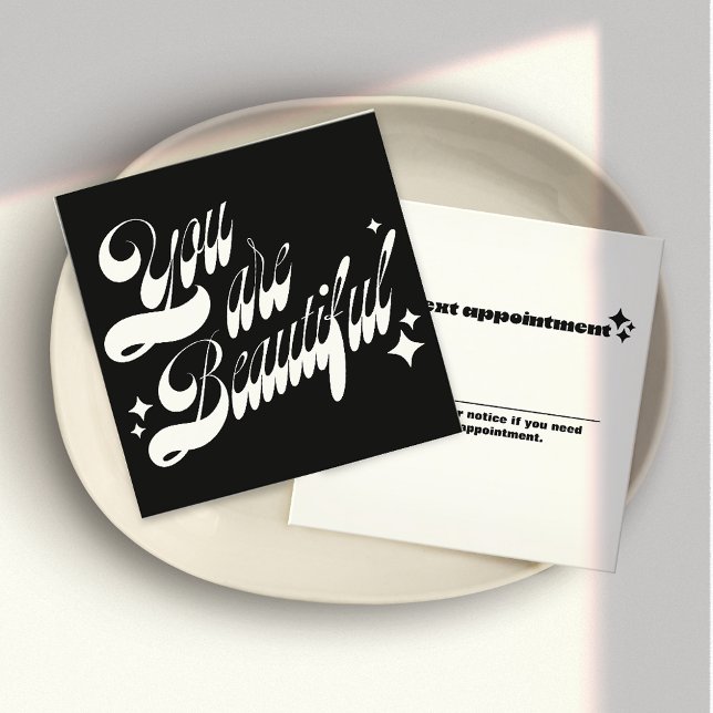 Cartão De Horário Lembrete de Compromisso de Salão, Estrelas Retro R (Criador carregado)