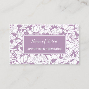 Cartão De Horário Lembrete de Compromisso Girassol Floral Roxo Moder
