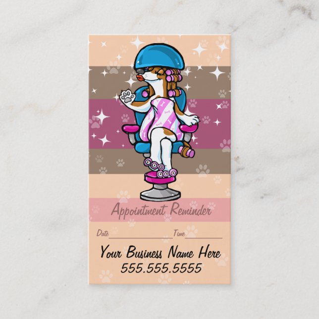 Cartão De Horário Lembrete de Compromisso.Grooming.Pet.Cão. (Frente)