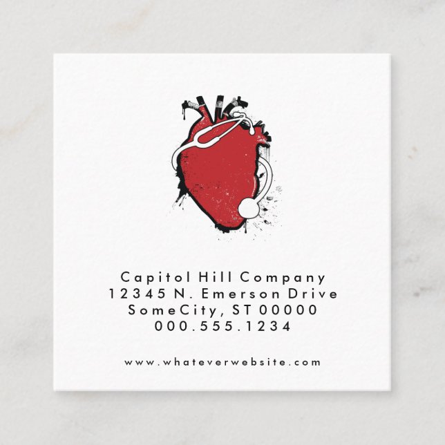 Cartão De Horário lembrete de consulta ao médico quadrado (Frente)