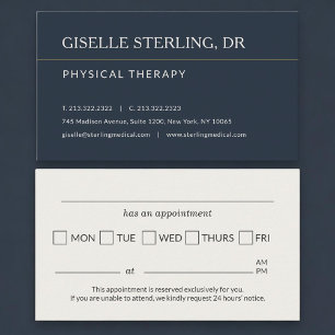 Cartão De Horário Lembrete de Consulta no Consultório de Fisioterapi