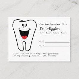 Cartão De Horário Lembrete de Consulta no Dentista Dente Feliz